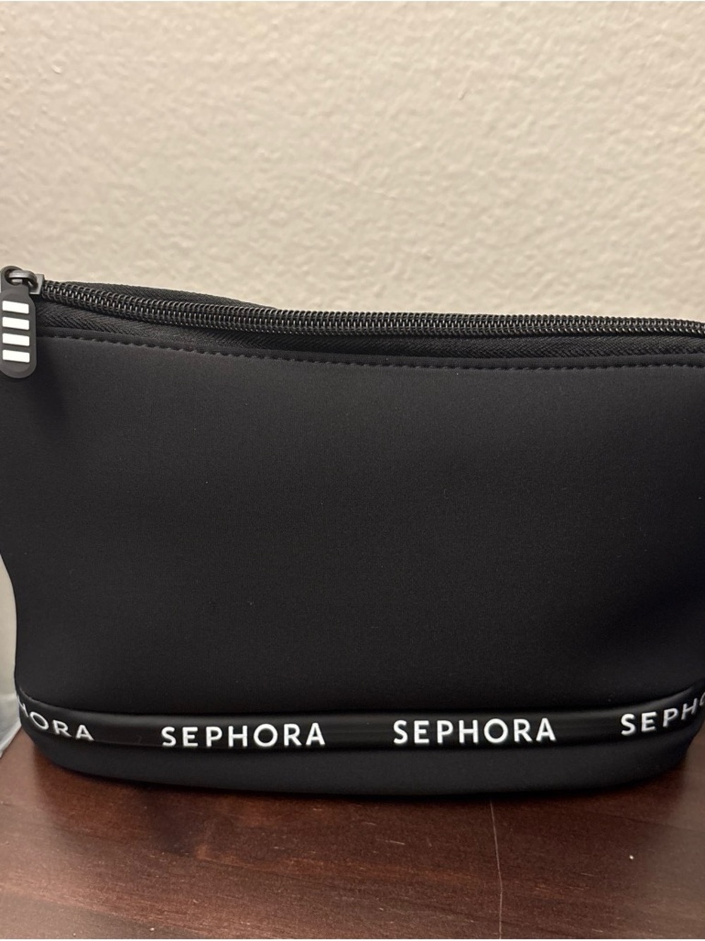 Sephora Black Travel Makeup Pouch with Logo Trim
